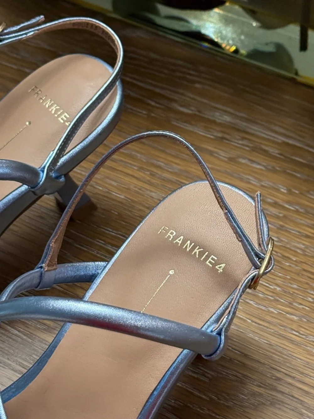Frankie4 Giselle Blue Metallic heels - 8.5